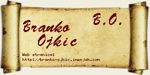 Branko Ojkić vizit kartica
